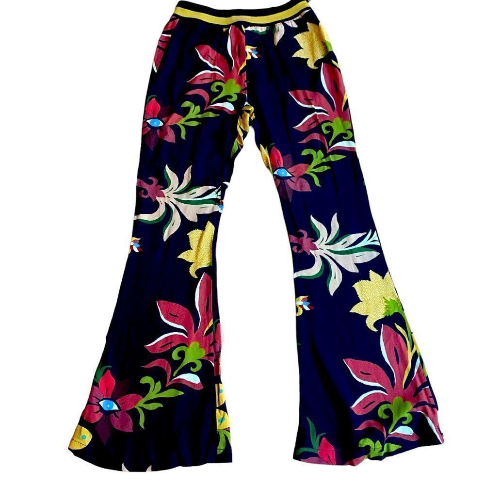 Farm Rio Floral Flare Calla Pants Size Small